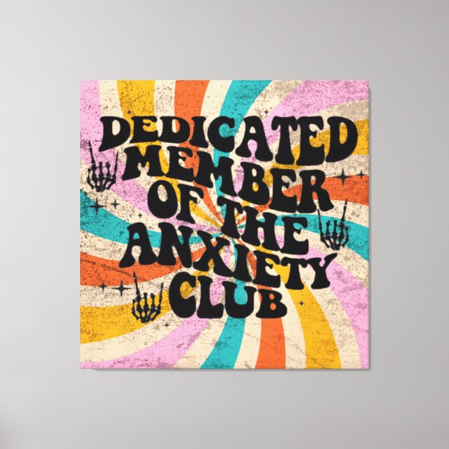 anxiety club member canvas print (Front)