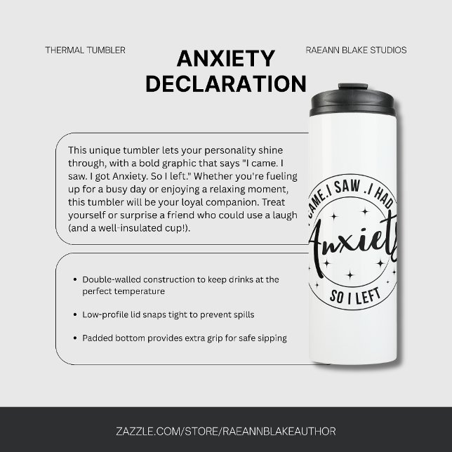 Anxiety Declaration Thermal Tumbler (Creator Uploaded)