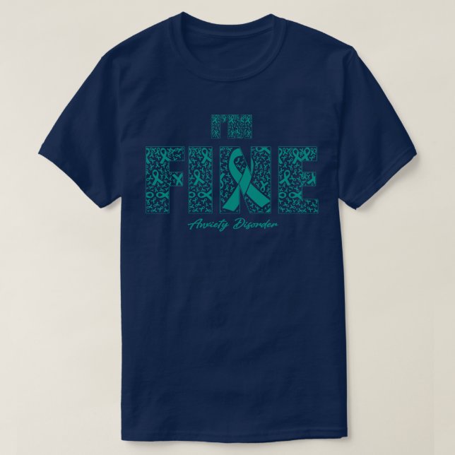 Anxiety Disorder Awareness Fine Ribbons In This Fa T-Shirt (Design Front)
