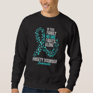 Anxiety Disorder Awareness Month Butterflies Teal Sweatshirt