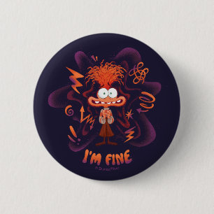 Anxiety "I'm Fine" 2 Inch Round Button