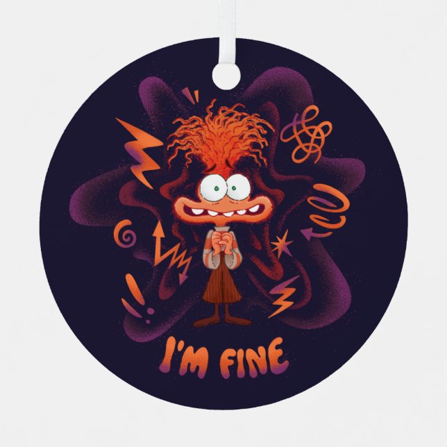Anxiety "I'm Fine" Metal Ornament (Front)