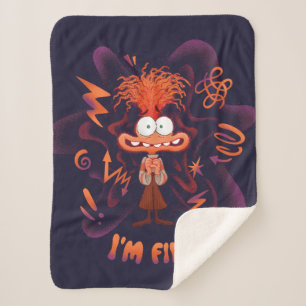 Anxiety "I'm Fine" Sherpa Blanket