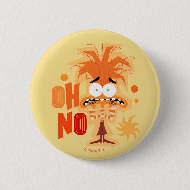 Anxiety "Oh No" 2 Inch Round Button (Front)