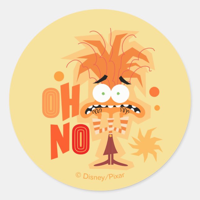 Anxiety "Oh No" Classic Round Sticker (Front)