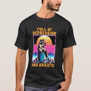 Anxiety Racoon Mental Health Full Of Depression & T-Shirt