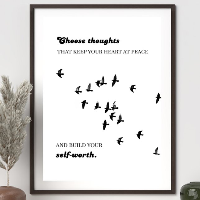 Anxiety relief wall art | calming thoughts quote (Christian wall art to renew your mind and bring God’s peace into your home.)