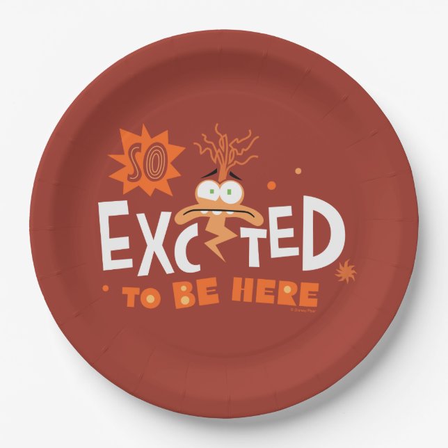 Anxiety "So Excited To Be Here" Paper Plate (Front)