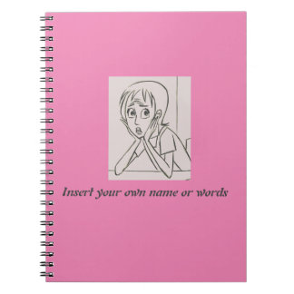 Anxiety Stressed Woman personalized design pink Notebook