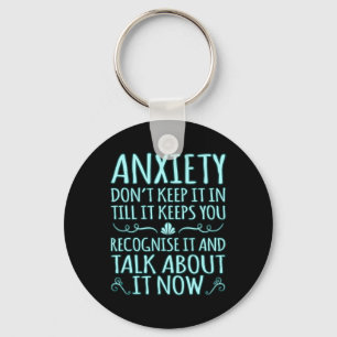Anxiety Talk About It Ptsd Awareness Ribbon Suppor Keychain