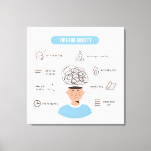 Anxiety Tips Minimal Mental Health Art Canvas Print