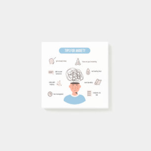 Anxiety Tips Minimal Mental Health Art Post-it Notes