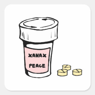 anxiety xanax peace square sticker