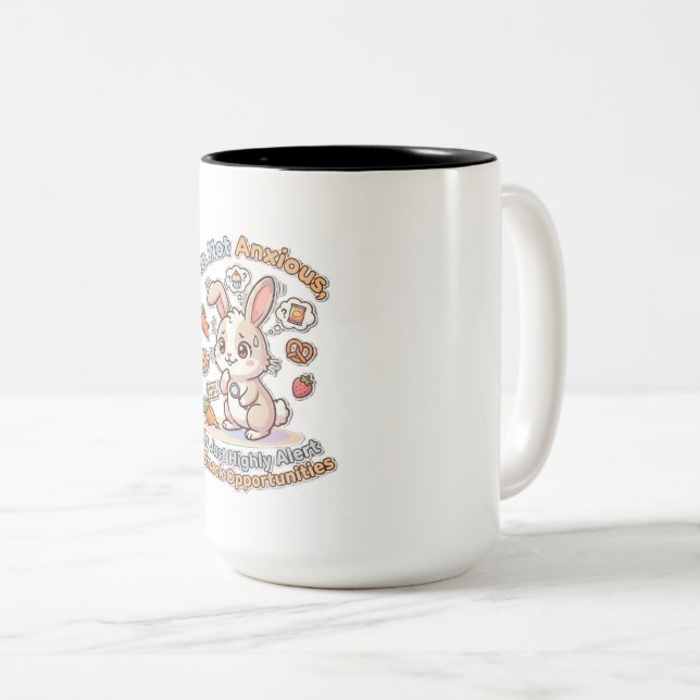 Anxious Bunny Snack Alert Mug (Front Right)