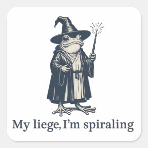 Anxious Frog Wizard Funny ADHD Neurodiversity  Square Sticker