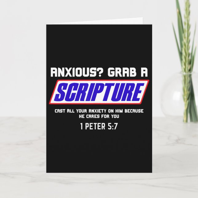 Anxious Grab Scripture Christian Mental Health Bib Card (Front)