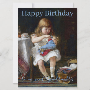 Anxious little mother Happy birthday Granddaughter