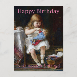 Anxious little mother Happy birthday Postcard
