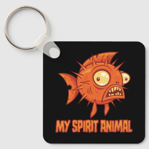 Anxious Quirky Blowfish Spirit Animal Keychain