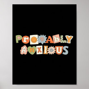 Anxious Retro Groovy Mental Health Awareness Poster