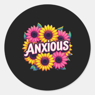 Anxious Sunflower Text Sticker 