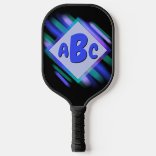 Any 3 Initial Letter Monogram Soft Paint Strokes Pickleball Paddle