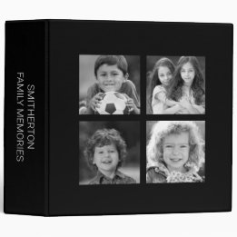 Any 4 Pictures Made Black White Photo Scrapbook Binder