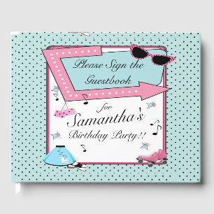 Any Age, 1950's Retro Birthday  Guest Book