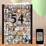 Any Age 54 Photo Collage Big Birthday Card<br><div class="desc">Photo template big birthday card which you can customize for any age and add up to 54 different photos. The sample is for a 54th Birthday which you can edit and you can also personalize the message inside and record the year on the back. The photo template is ready for...</div>