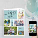Any Age 5 Photo Collage Light Blue Custom Birthday Card<br><div class="desc">Personalized birthday card for any age. The photo template is ready for you to add 5 of your favourite photos as well as the birthday person's name and age. Inside, the card reads "wishing you a fabulous birthday" and you also have the option to add your own custom message, sign...</div>