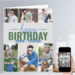 Any Age 8 Photo Collage Cool Personalized Birthday Card<br><div class="desc">Personalized birthday card for any age. The photo template is ready for you to add 8 of your favourite photos and personalize with the birthday person's name or relation, such as dad, son, brother etc. Inside, the card reads "happy birthday" and you also have the option to add your own...</div>