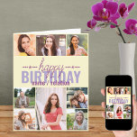 Any Age 8 Photo Collage Personalized Birthday Card<br><div class="desc">Personalized birthday card for any age. The photo template is ready for you to add 8 of your favourite photos and personalize with the birthday person's name or relation, such as mom, grandma, sister etc. Inside, the card reads "happy birthday" and you also have the option to add your own...</div>