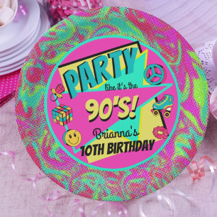 ANY AGE 90's party personalized plates