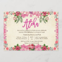 ANY AGE - Aloha Luau Tropical Birthday Invitation