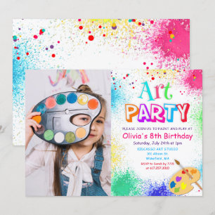 ANY AGE Art Party Paint Party Birthday Invitation