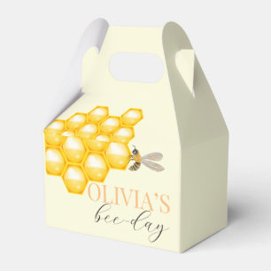 Any age, bee theme birthday  favor box