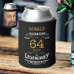 Any Age Birthday Black Gold Legendary Photo<br><div class="desc">A personalized elegant can cooler that is easy to customize for that special birthday party occasion. Add your favourite photo for a unique touch.</div>