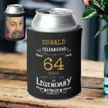 Any Age Birthday Black Gold Legendary Photo Can Cooler<br><div class="desc">A personalized elegant can cooler that is easy to customize for that special birthday party occasion. Add your favourite photo for a unique touch.</div>