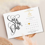 Any Age Birthday Calendar Gold Heart Save The Date<br><div class="desc">This pretty any-age birthday save-the-date card features a calendar and a pretty gold love heart highlighting your special date. The reverse features gold heart confetti. TO MOVE THE HEART: In the personalization section, scroll down and select ‘click to customize further'. You will be in the complete editor, where you can...</div>