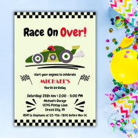 Any Age Birthday Ready Set Go Green Race Car