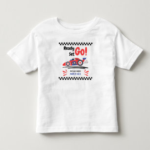 Any Age Birthday Ready Set Go Red Blue Race Car Toddler T-shirt