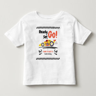 Any Age Birthday Ready Set Go Yellow Race Car Toddler T-shirt