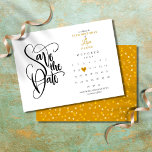 Any Age Birthday Save the Date Calendar Gold Heart Announcement Postcard<br><div class="desc">This pretty any age birthday save the date card features a calendar and pretty gold love heart highlighting your special date. The reverse features gold heart confetti. Designed by Thisisnotme©</div>