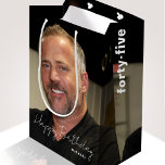 Any Age Birthday Trendy Personalized Photo Medium Gift Bag<br><div class="desc">Elevate your birthday present with a personalized photo gift bag! This simple and stylish design, showcases a favourite photo that is repeated on both sides, and extends around the entire bag. A photo with a dark background will work best for the white lettering to stand out. The greeting 'Happy Birthday'...</div>