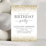 Any Age Birthday White Gold Glitter Modern Invitation<br><div class="desc">Gold and White Glitter Custom Any Age (13th, 16th, 18th, 21st, 30th, 40th, 50th, 60th) Adult Birthday Party Invitation . This is the perfect (thirteen, sixteen, eighteen, twenty one, thirty, forty, fifty or sixty) Fun and Trendy Birthday Invitation for a Modern Elegant Sparkle Girly Birthday Party. Please contact the designer...</div>