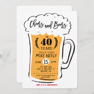 ANY AGE - Cheers and Beers Birthday Invitation