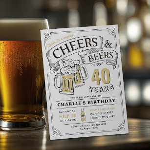 Any Age Cheers And Beers Surprise Birthday Invitation