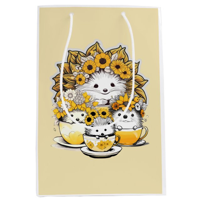Any Age Cute Hedgehog Medium Gift Bag (Front)