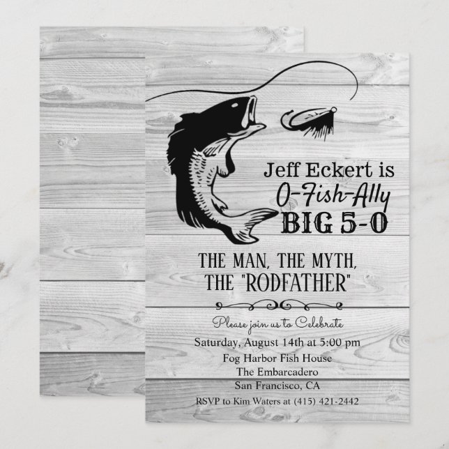 ANY AGE - Fishing Birthday Invitation (Front/Back)