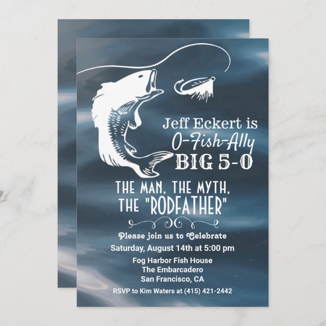 ANY AGE - Fishing Birthday Invitation (Front/Back)